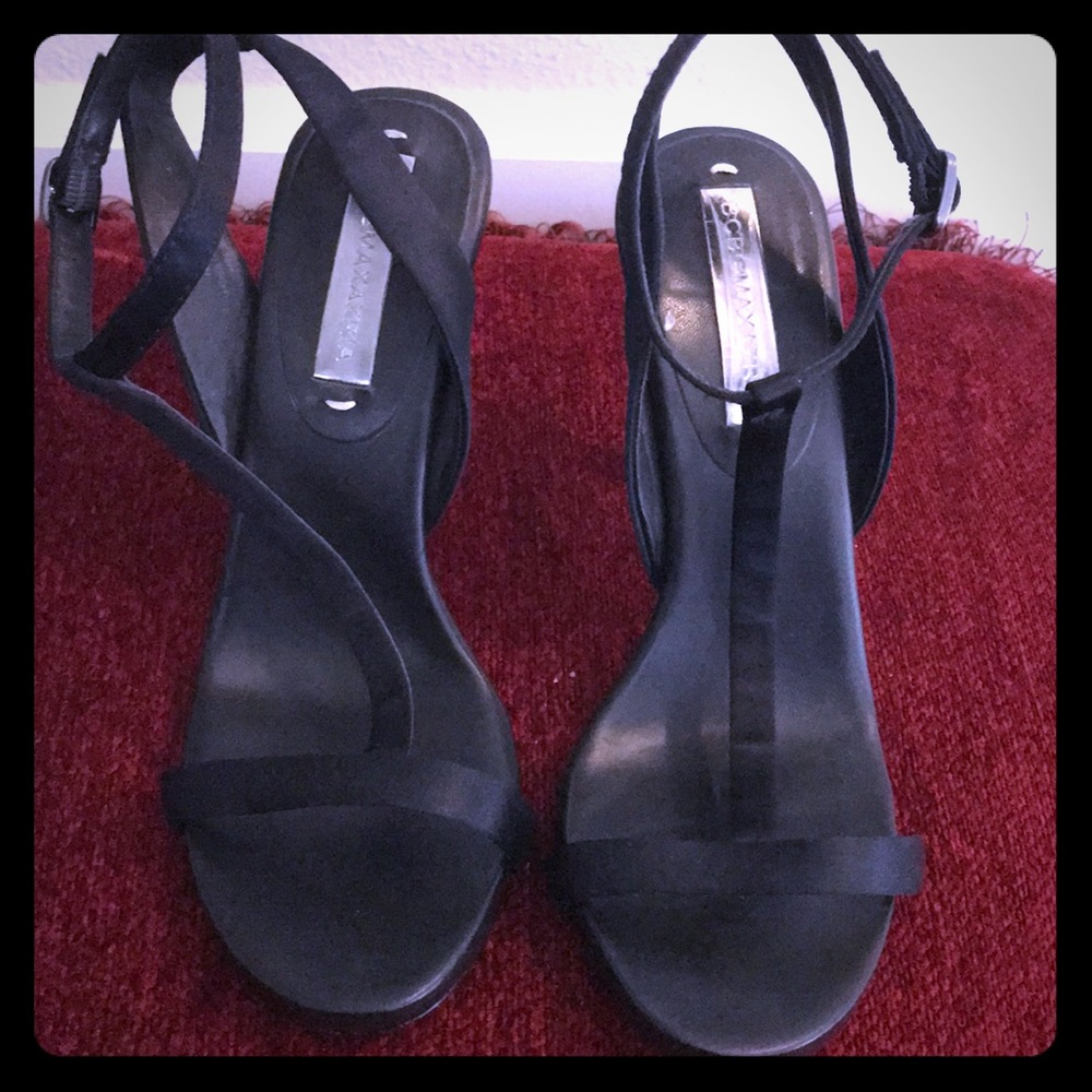 BCBG Black strappy sexy heels